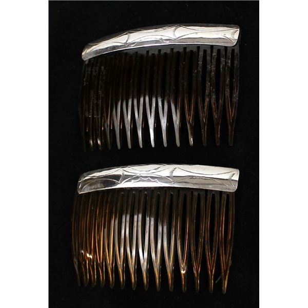 Pair of Navajo Sterling Silver Hair Combs