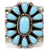 Image 2 : Navajo Sterling Turquoise Cluster Bracelet