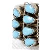 Image 3 : Navajo Sterling Turquoise Cluster Bracelet
