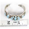 Image 8 : Navajo Sterling Turquoise Cluster Bracelet