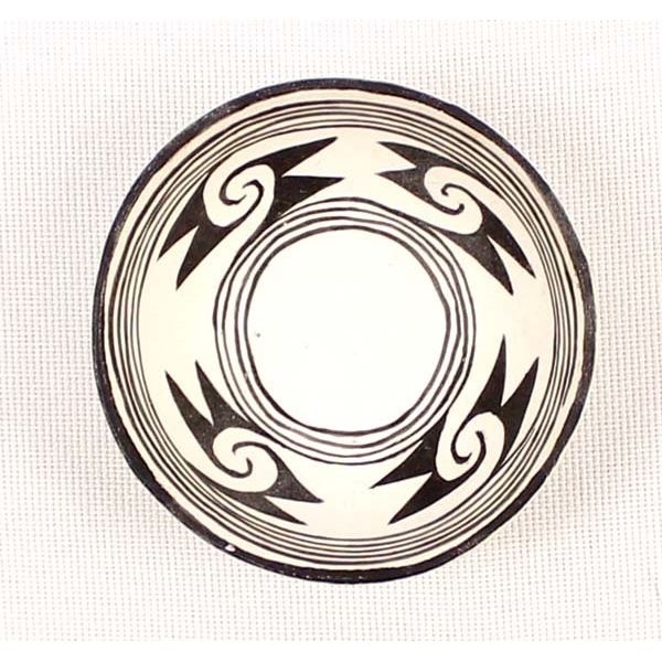 Mimbres Designed Miniature Pottery Bowl Replica