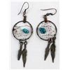 Image 2 : Turquoise Nugget Dreamcatcher Earrings
