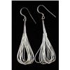 Image 2 : Navajo 10 Strand Fine Liquid Silver Earrings