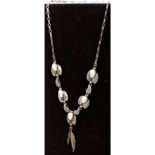 Navajo Sterling Pink Mother of Pearl Necklace