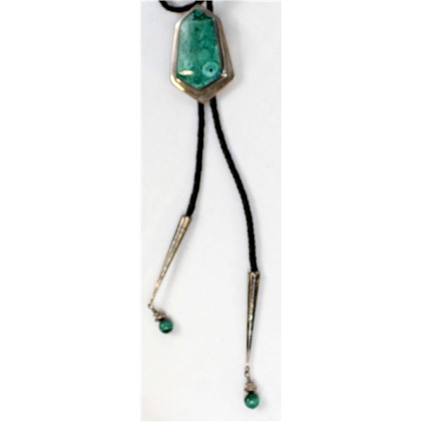Sassi LaMuth Sterling Malachite Bolo Tie