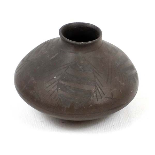 Vintage Mata Ortiz Black on Black Pottery Jar