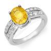Image 1 : OVERSTOCK 2.82ct YELLOW SAPPHIRE & DIAMOND RING 14KGOLD