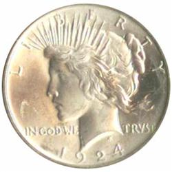 1924 Peace Liberty US$1 PCGS Certified Silver Coin MS63