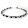 Image 1 : OVERSTOCK 6.10ctw SAPPHIRE & DIAMOND TENNIS BRACELET