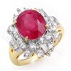 Image 1 : CERTIFIED 5.15ctw RUBY & DIAMOND RING 14KT YELLOW GOLD