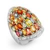 Image 1 : FAMOUS 15.5ctw MULTI-COLOR SAPPHIRES & DIAMOND RING 14K