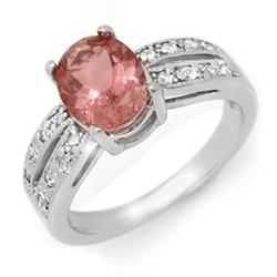 CERTIFIED 2.33ct PINK TOURMALINE & DIAMOND RING 14KGOLD