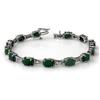 Image 1 : CERTIFIED 11.04ctw EMERALD & DIAMOND TENNIS BRACELET