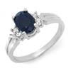 Image 1 : CERTIFIED 1.29ctw DIAMOND & SAPPHIRE RING WHITE GOLD