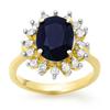 Image 1 : CERTIFIED 3.67ctw SAPPHIRE & DIAMOND RING YELLOW GOLD