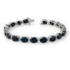 Image 1 : CERTIFIED 35.00ctw SAPPHIRE TENNIS BRACELET WHITE GOLD