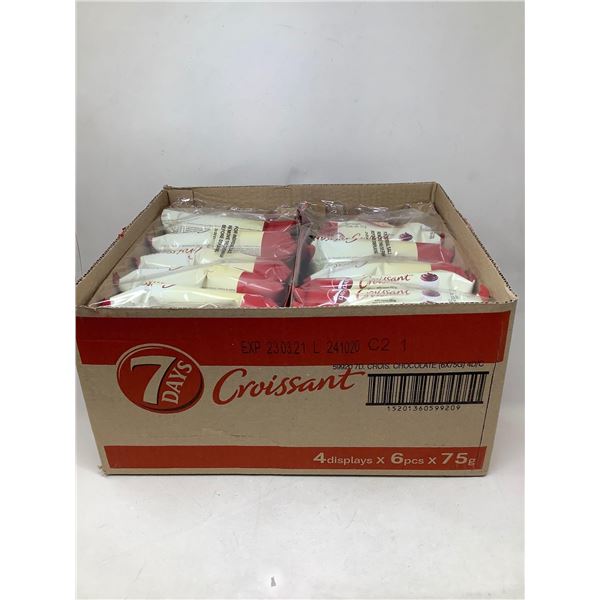 Case lot of 7 Days Cream Filled Croissant Deserts 4 x 6 x 75g