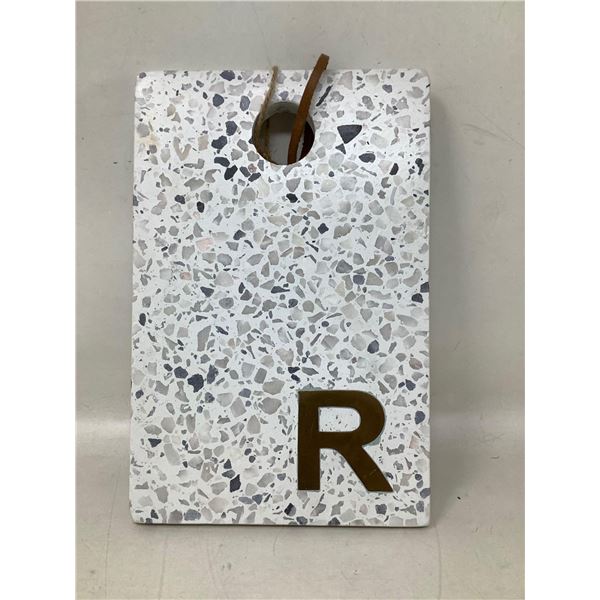 NEW Terrazzo Stone Monogram Service cutting cheese board