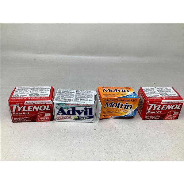 Lot of 4 Pharma - Tylenol, Advil, Motrin