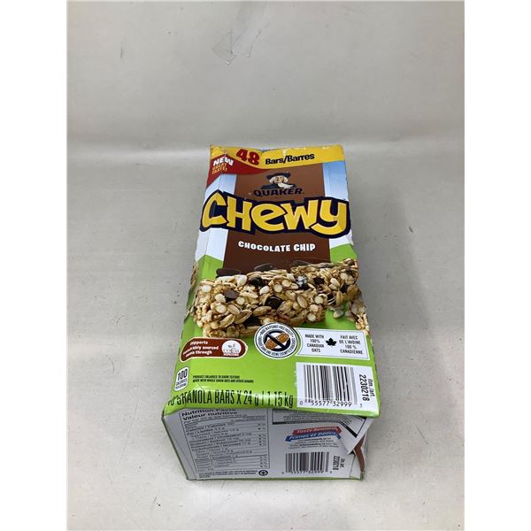 Quaker Chewy Chocolate Granola Bars case lot of 48 x 24g
