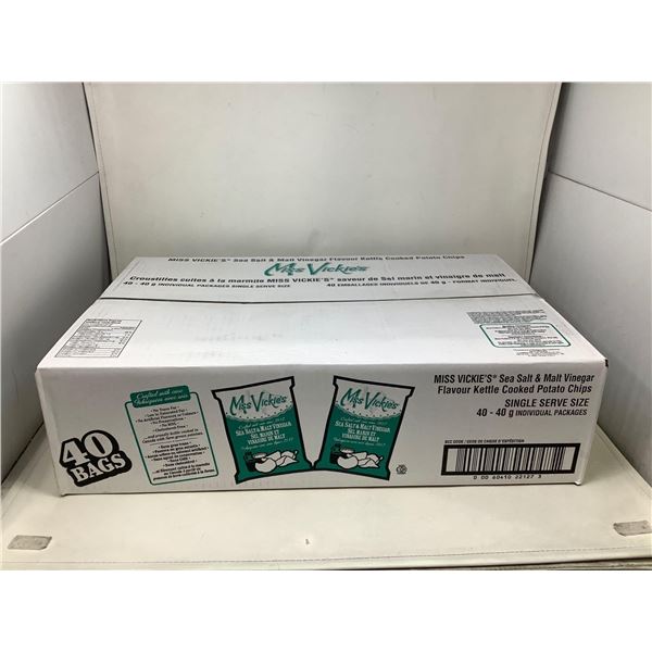 Ms Vickies Classic sea salt & malt vinegar chips case lot of 40 x 40g