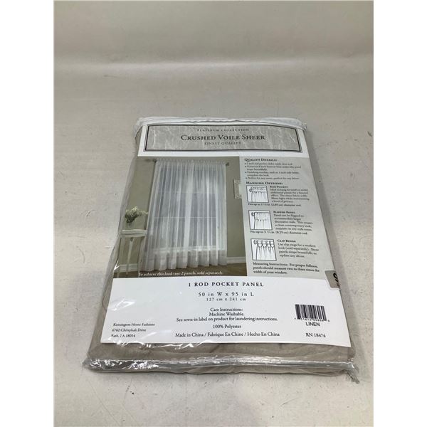 Platinum Collection crushed voile sheer rod pocket panel 50 x 95 inch NEW
