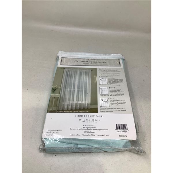 Platinum Collection crushed voile sheer rod pocket panel 50 x 95 inch NEW