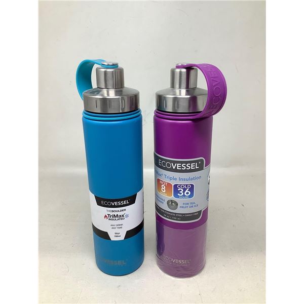 EcoVessel stainless steel Hot Cold insulated drink containers lot of 2