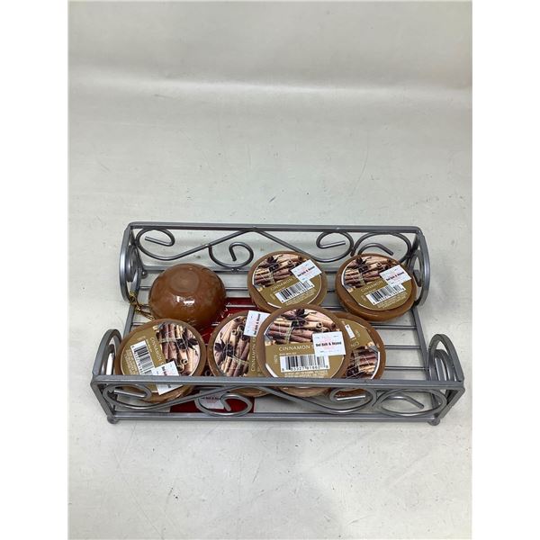 Metal Towel holder lot of 7 cinnamon candles