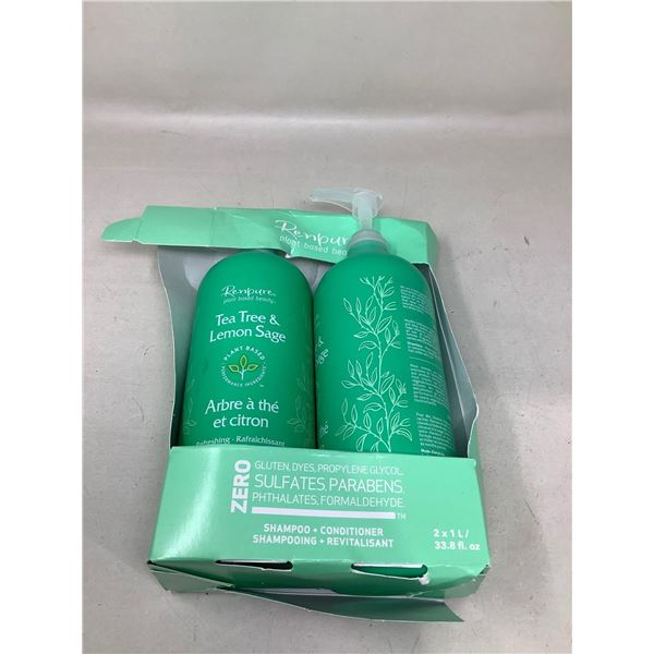 Renpure plant based natural shampoo & conditioner lot 2 x 1L