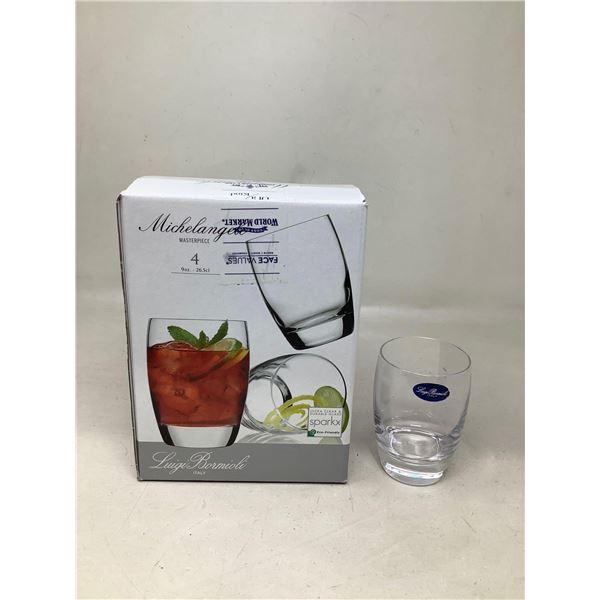 Michelangelo Luigi Bormioli set of 4 9 oz glasses NEW