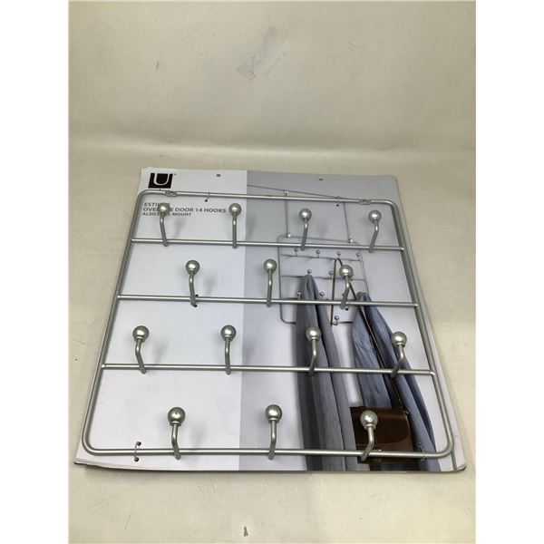 Umbra stainless steel towel rack wall mount 14 hooks NEW