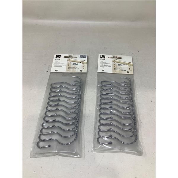 Umbra ride shower curtain rings glides on rollers set of 12 lot of 2 NEW