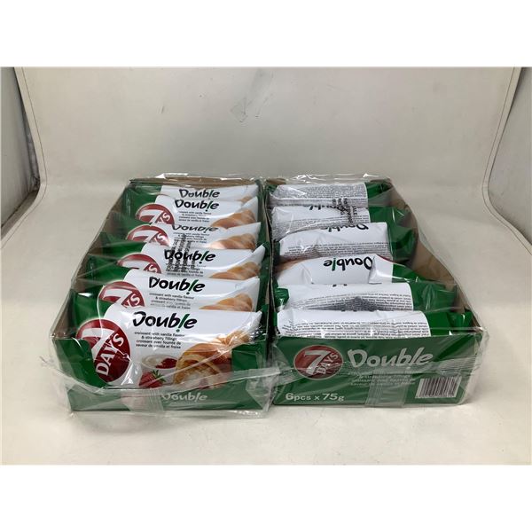 7 Days double stuffed strawberry & creme croissant pastry lot of 2 x 6 x 75g