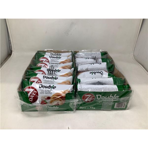 7 Days double stuffed strawberry & creme croissant pastry lot of 2 x 6 x 75g