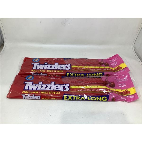 Twizzlers extra long pull n peel cherry licorice lot of 2 x 652g