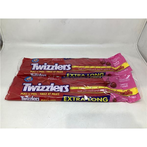 Twizzlers extra long pull n peel cherry licorice lot of 2 x 652g