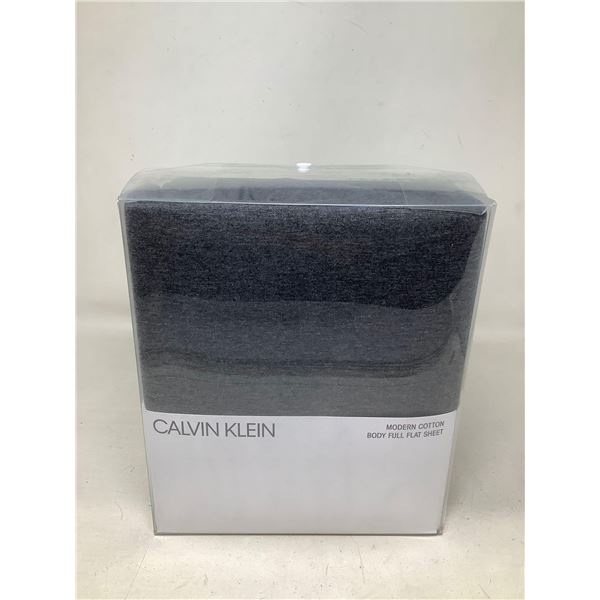 Calvin Klein Modern collection full size flat sheet NEW slate