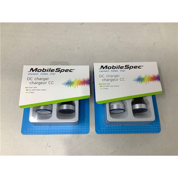 Mobile Spec DC Charger dual USB NEW 2 pack Lot of 2