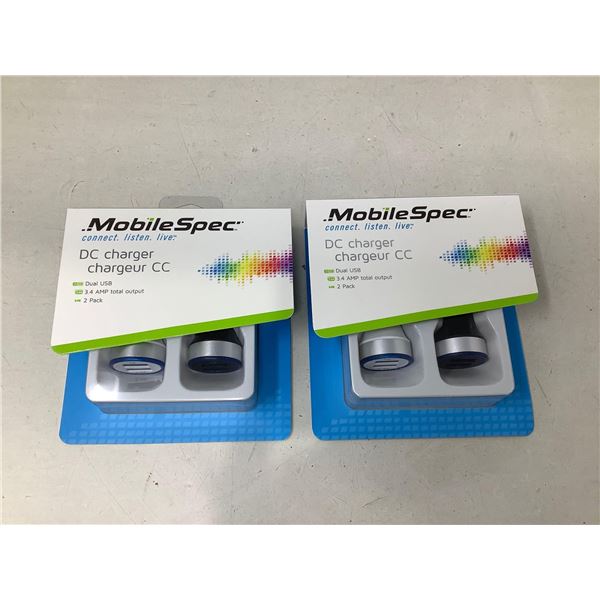 Mobile Spec DC Charger dual USB NEW 2 pack Lot of 2