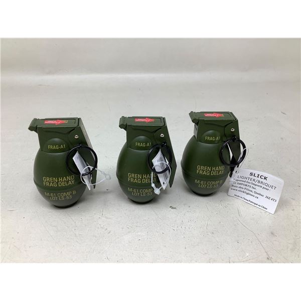 Grenade Slick mini Torch butane lighters NEW lot of 3
