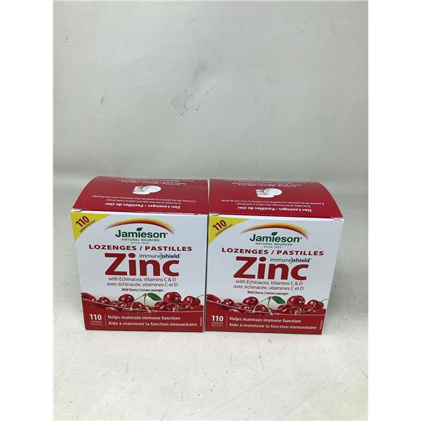 Jamieson natural source ZINC immune shield lozenges cherry with Echinacea Lot of 2 x 110ct