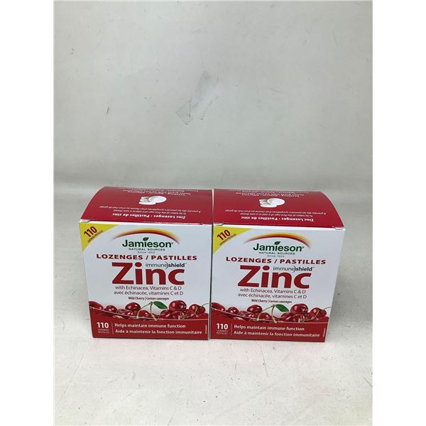 Jamieson natural source ZINC immune shield lozenges cherry with Echinacea Lot of 2 x 110ct