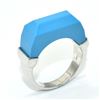 Image 2 : Silver Syntheticturquoise(6.7ct) Rhodium Plated Ring (~weight 6.7g), Suggested Retail Value $300