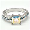 Image 3 : Silver Azotic Topaz Cz(3.1ct) Rhodium Plated Ring (~weight 3.1g), Suggested Retail Value $200