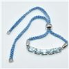 Image 2 : Silver Blue Topaz(5.4ct) Rhodium Plated Thread Bracelet Bracelet (~weight 5.4g), Suggested Retail Va
