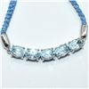 Image 3 : Silver Blue Topaz(5.4ct) Rhodium Plated Thread Bracelet Bracelet (~weight 5.4g), Suggested Retail Va