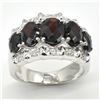 Image 1 : Silver Garnet Cz(7.05ct) Rhodium Plated Ring (~weight 7.05g), Suggested Retail Value $600