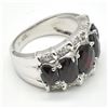 Image 2 : Silver Garnet Cz(7.05ct) Rhodium Plated Ring (~weight 7.05g), Suggested Retail Value $600