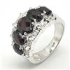 Image 3 : Silver Garnet Cz(7.05ct) Rhodium Plated Ring (~weight 7.05g), Suggested Retail Value $600
